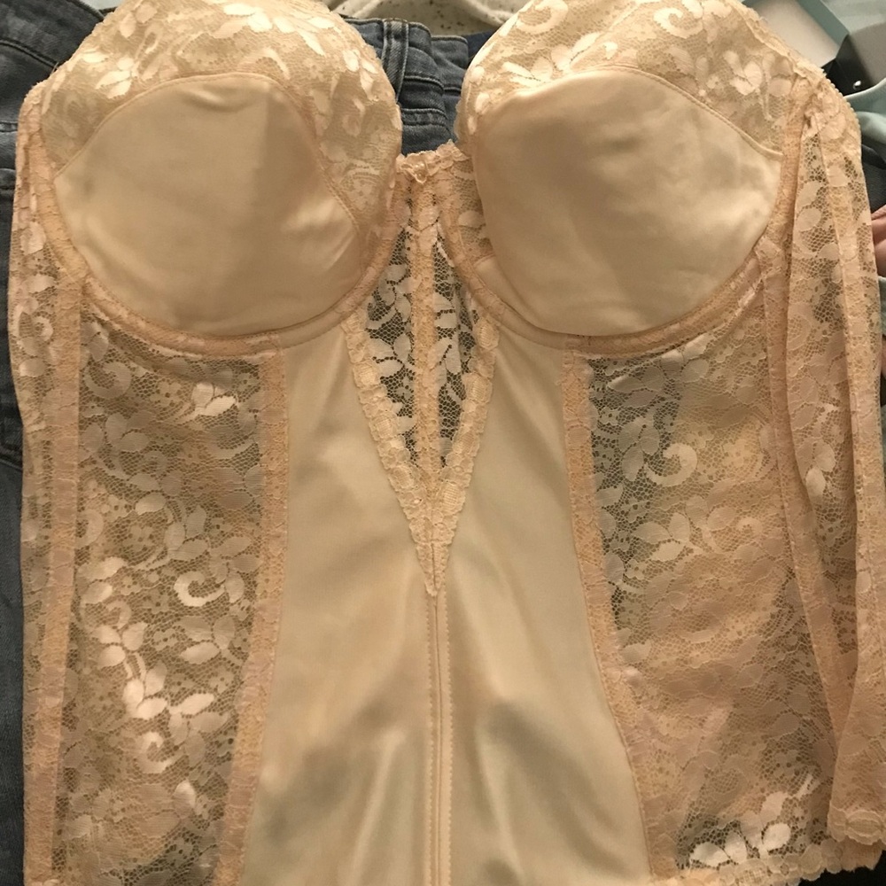 Strapless Lace Bustier in Nude